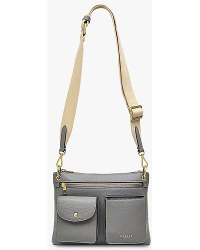 Radley Berwick Street Medium Zip Top Cross Body Bag - White