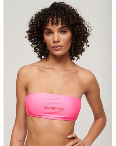 Superdry Logo Bandeau Bikini Top - Pink