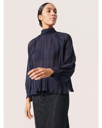 Soaked In Luxury Chrisley Blouse - Blue