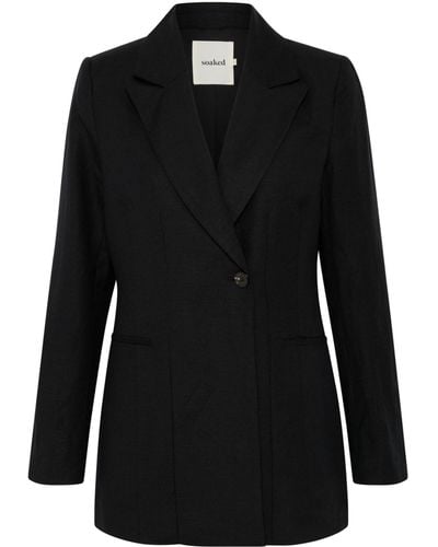Soaked In Luxury Malia Fitted Single Breasted Blazer - Black