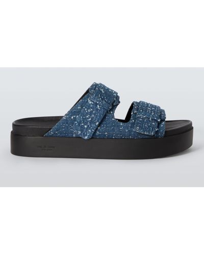 Rag & Bone Geo Tweed Platform Sandals - Blue