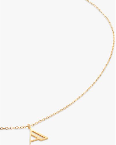 Monica Vinader 14ct Gold Small Initial Pendant Necklace - Natural