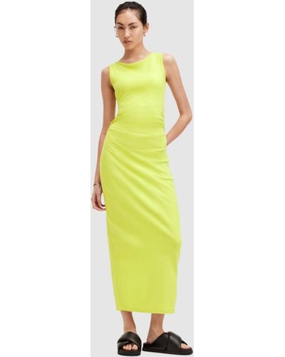 AllSaints Katarina Sleeveless Organic Cotton Maxi Dress - Yellow