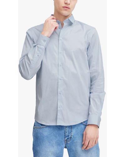 Casual Friday Palle Slim Fit Stretch Long Sleeve Shirt - Blue