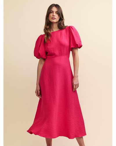 Nobody's Child Zora Linen Blend Midi Dress - Pink
