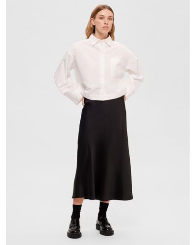 SELECTED Midi Skirt - White