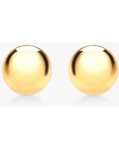Ib&b 9ct Yellow Gold 8mm Ball Stud Earrings - Metallic