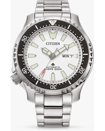 Citizen Promaster Diver Automatic Day Date Bracelet Strap Watch - Metallic