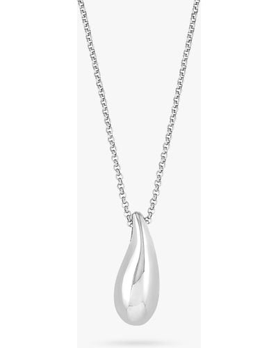 Dower & Hall Lucky Teardrop Charm Necklace - White