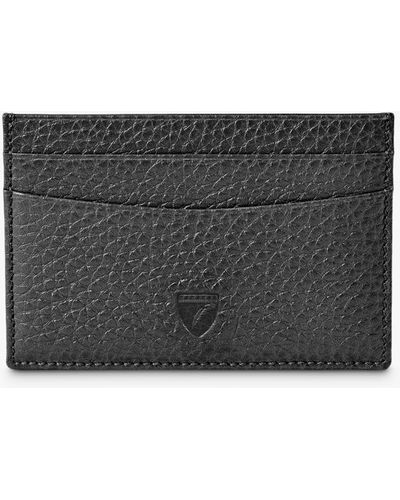 Aspinal of London Pebble Leather Slim Credit Card Case - Black