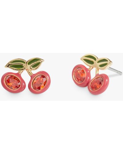 COACH Crystal Cherry Stud Earrings - Red