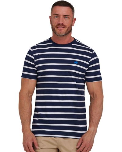 Raging Bull Breton Stripe T-shirt - Blue