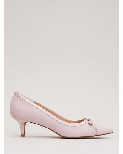 Phase Eight Bow Kitten Heel Shoes - Pink