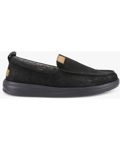 Hey Dude Wally Grip Moccasin Shoes - Black