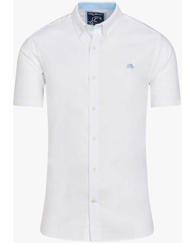 Raging Bull Short Sleeve Lightweight Oxford Shirt - White