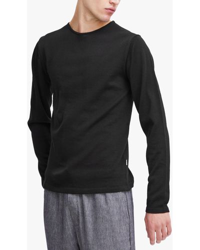 Reiss Casual Friday Kent Lightweight Merino Crew Neck Knit - Black