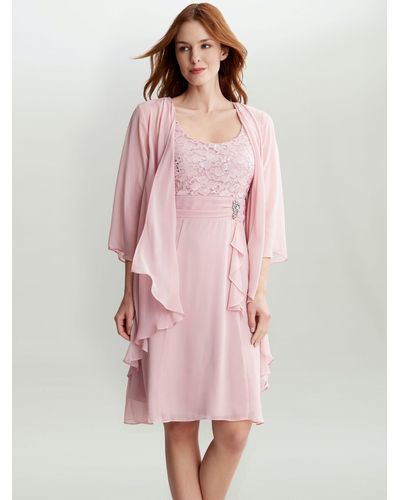 Gina Bacconi Aribelle Empire Waist Jacket Mini Dress - Pink