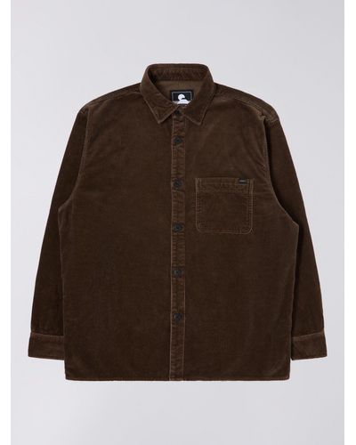 Edwin Ander Long Sleeve Cotton Corduroy Shirt - Brown