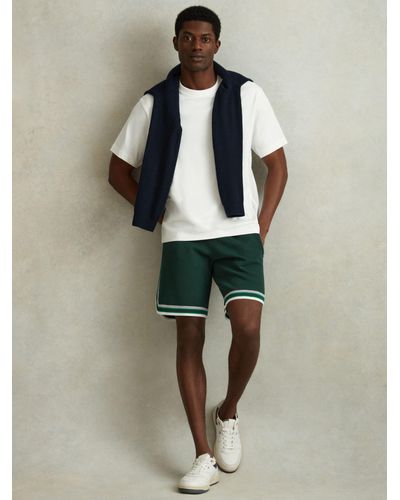 Reiss Jack Textured Tipped Shorts - Green
