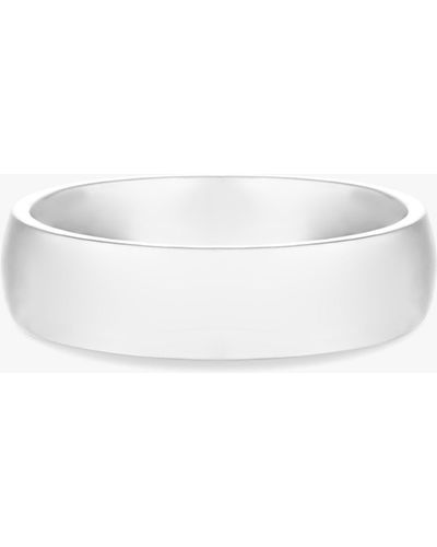 Simply Silver Polished Sterling Silver Wedding Band - White