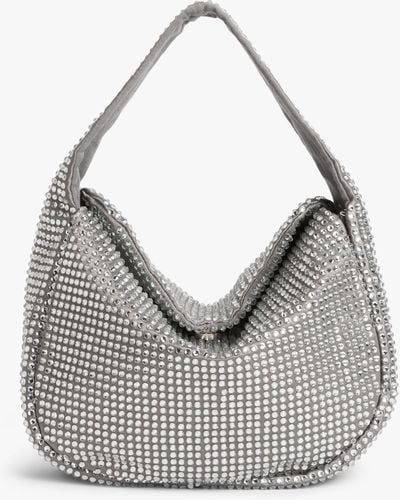 John Lewis Soft Rhinestone Grab Bag - Grey