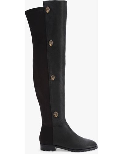 Kurt Geiger Shoreditch Leather Over The Knee Boots - Black