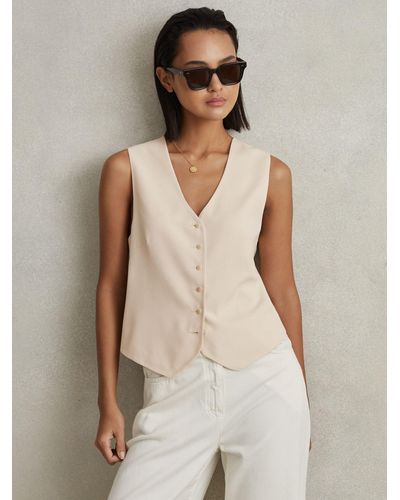 Reiss Petra Waistcoat - Natural