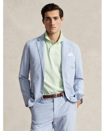 Ralph Lauren Soft Modern Seersucker Suit Jacket - Blue
