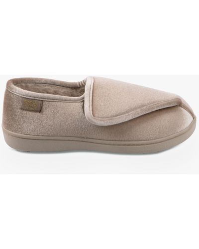 Totes Sparkle Velour Closed Back Slippers - Grey