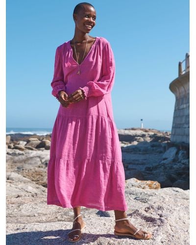Nrby Brooke Gauze Linen Maxi Dress - Pink