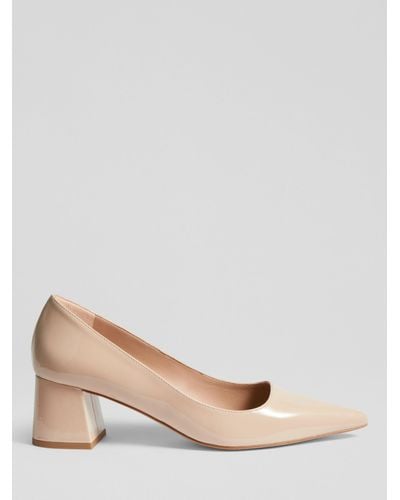 LK Bennett Sloane Patent Leather Block Heel Court Shoes - Pink