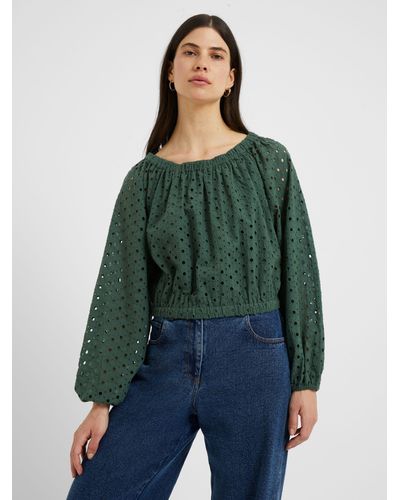 Great Plains Atol Embroidery Long Sleeve Top - Green