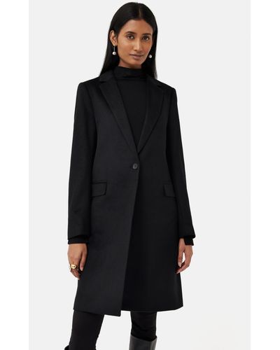 Jigsaw Relaxed Wool Tailored City Coat - Black