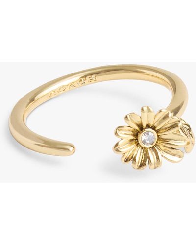 COACH Daisy Floral Open Ring - Metallic