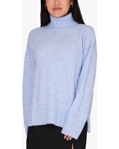A-View Penny Wool Blend Roll Neck Jumper - Blue