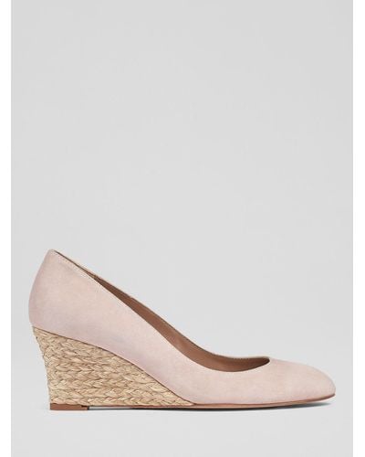 LK Bennett Eevi Wedge Heel Court Shoes - Pink