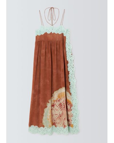 Hayley Menzies Esmerelda Mosaic Print Silk Slip Dress - White