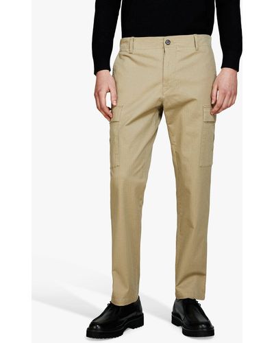 Sisley Slim Comfort Fit Stretch Trousers - Natural