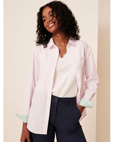 Crew Relaxed Fit Stripe Shirt - Purple