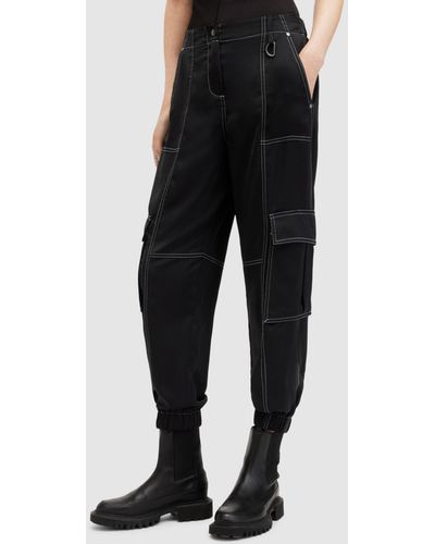 AllSaints Fran Contrast Stitch Trousers - Black