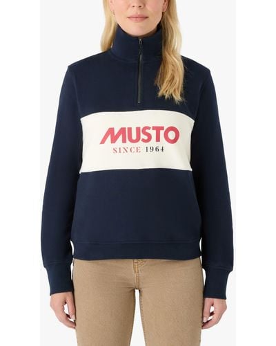 Musto Relaxed Fit 1/4 Zip Jumper - Blue