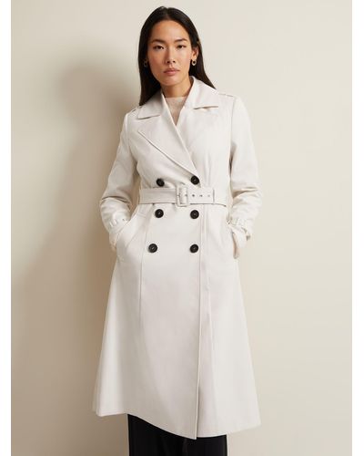 Phase Eight Eleanor Pleated Back Trench Coat - Natural