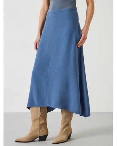 Hush Layla Textured Midi Skirt - Blue