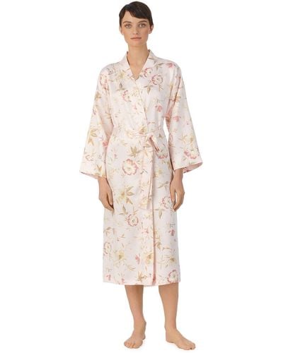 Ralph Lauren Lauren Floral Satin Kimono Robe - Pink