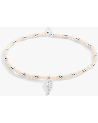 Joma Jewellery Wing Charm Beaded Stretch Bracelet - Natural