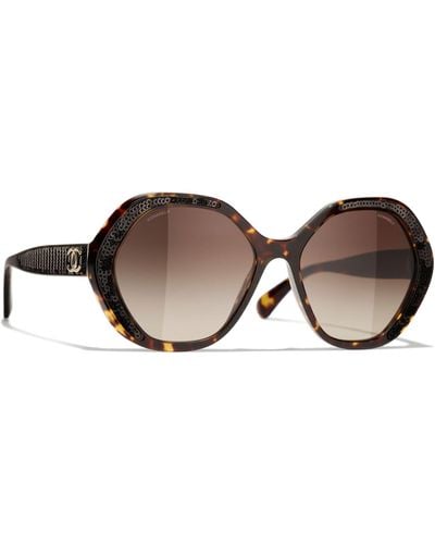 Chanel Irregular Sunglasses Ch5451 Shiny Tortoise/brown Gradient