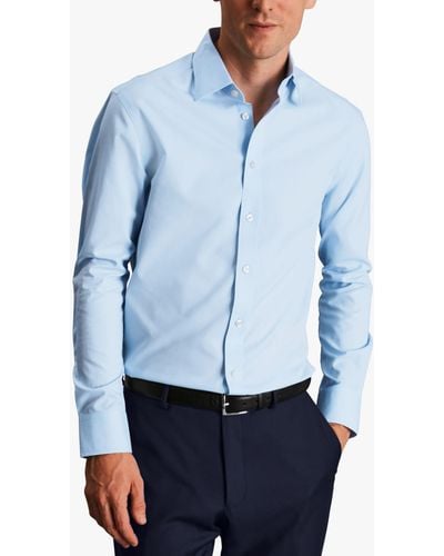 Charles Tyrwhitt Non-iron Poplin Slim Fit Shirt - Blue