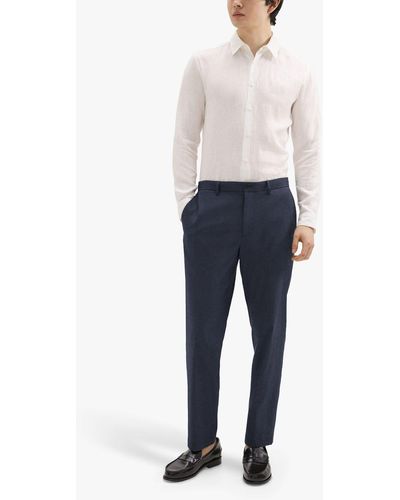 Theory Curtis Tailored Fit Linen Blend Suit Trousers - Blue