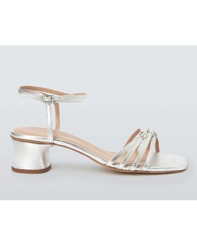 John Lewis Ivie Block Heel Strappy Leather Sandals - White