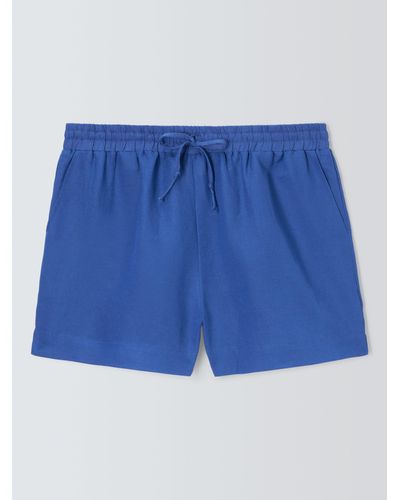 John Lewis Linen Blend Beach Shorts - Blue